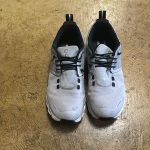 On Clouds waterproof tennis shoes.  Womens 6.5.  Grey and black